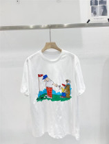 TD Korea original single printed cartoon casual T-shirt white summer cotton loose short sleeve student blouse female t