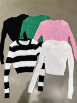 Valley Slave GUNU Round Collar Short length sleeves Knitted Cardiovert 2022 New Retro Hot Girl 100 Lapped Twist Jacket