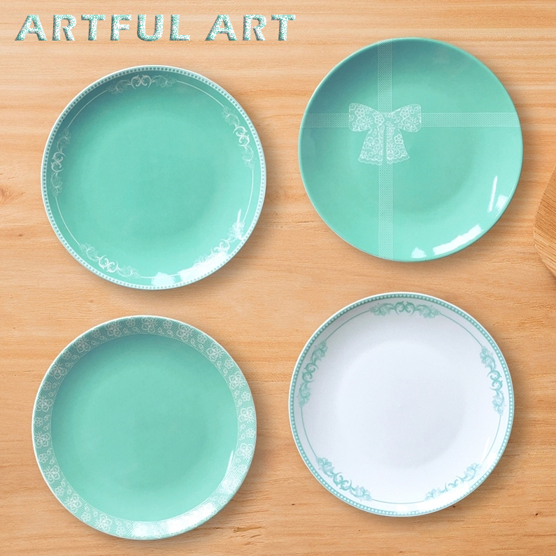 Creative Lace Western Dining Ceramic Steak Dishes Eu Style Cake Pastry Dish Round Saucer Household Dish Water Fruit Pan-Taobao