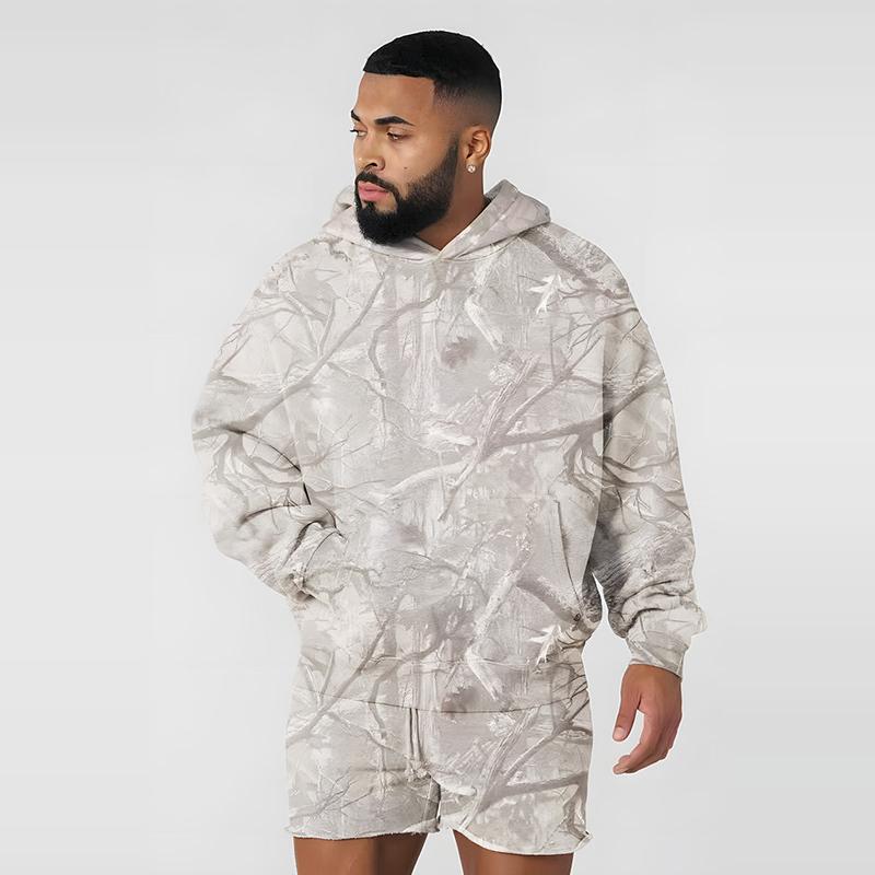 Youngla Camouflage Pullover Hoodie Loose Sweatshirt Gym Running Training Clothes Sports Top Men's Casual