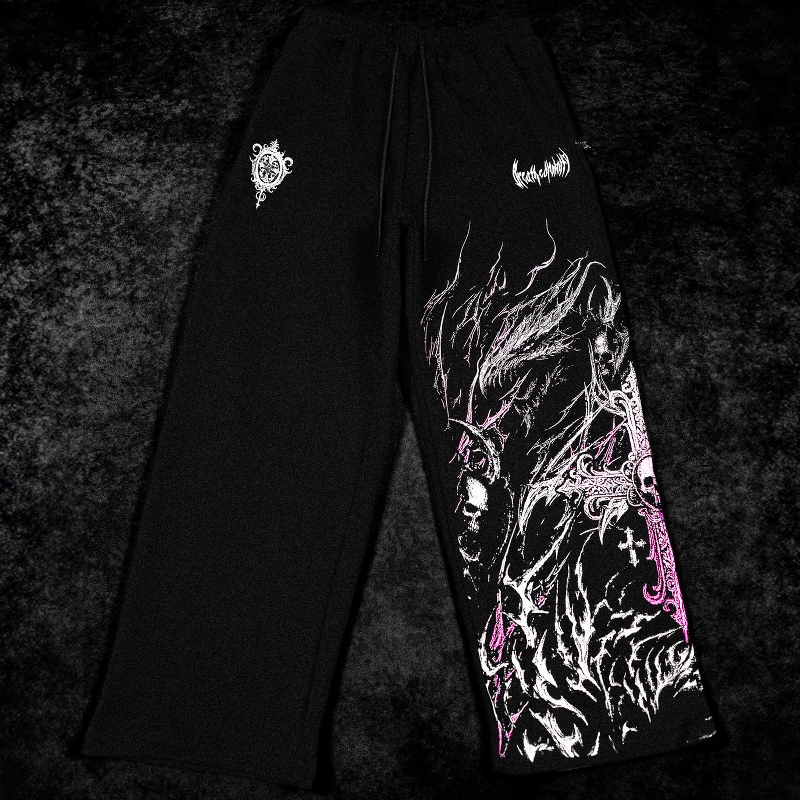 Breathedivinity American Style Trendy Men's Sports Pants Jogging Fitness Printed Casual Straight-Leg Long Pants for Women