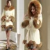Mùa thu đông 2018 áo khoác lông nữ dài trùm đầu lông cáo lông cổ áo lông chồn lông giả cao ao long Faux Fur