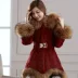 Mùa thu đông 2018 áo khoác lông nữ dài trùm đầu lông cáo lông cổ áo lông chồn lông giả cao ao long Faux Fur
