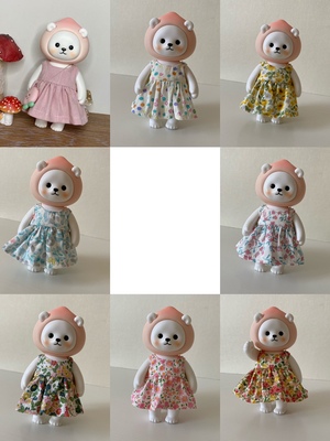 taobao agent Homemade baby clothing Planetbear doll clothing bream roast panda Panpan white peach white bear Popea skirt