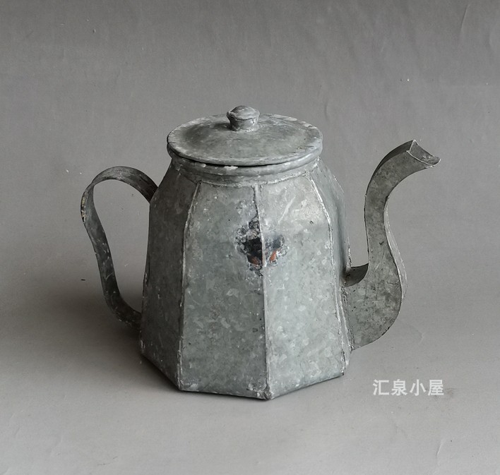Cultural Revolution 7080s old-fashioned handmade galvanized iron small teapot jug kettle