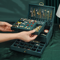 Jewelry box high-grade vintage multi-layer drawer anti-oxidation jewelry bracelet ring necklace earrings storage box