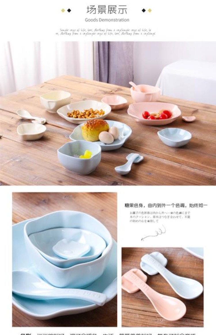 嘿 Heo dễ thương món quà gốm sứ sáng tạo cá nhân dao kéo đặt bát cơm Nhật khay đựng đồ ăn