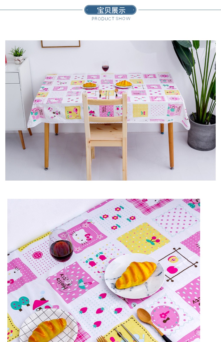 Kitty mèo có thể giặt nhà hàng lớn khăn trải bàn nhà trẻ em dễ thương thảm mat vải phim hoạt hình chụp khăn trải bàn khăn trải bàn ghế gỗ