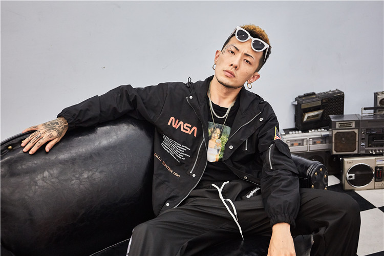 Tide thương hiệu chức năng gió áo khoác nam NASA áo khoác chung mùa thu lỏng lẻo siêu cháy đôi áo khoác áo khoác cặp đẹp