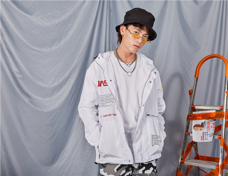 Tide thương hiệu chức năng gió áo khoác nam NASA áo khoác chung mùa thu lỏng lẻo siêu cháy đôi áo khoác áo khoác cặp đẹp