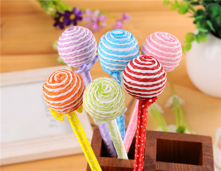 Nhà máy trực tiếp Cửa hàng bách hóa Qianqi Hàn Quốc Văn phòng phẩm sáng tạo Cung dễ thương Quà tặng sinh viên Lollipop Ball Pen - Thiết bị sân khấu đèn led nháy