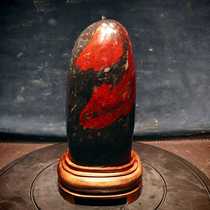 Natural raw mineral Guilin chicken blood stone ornaments red and black material seal seal stone seal material collection gifts and gifts