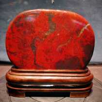 Guilin Chicken Blood Jade Opening Material Natural Raw Stone Ornament Pattern Entrance Town House Living Room Home Desktop Festive Collection