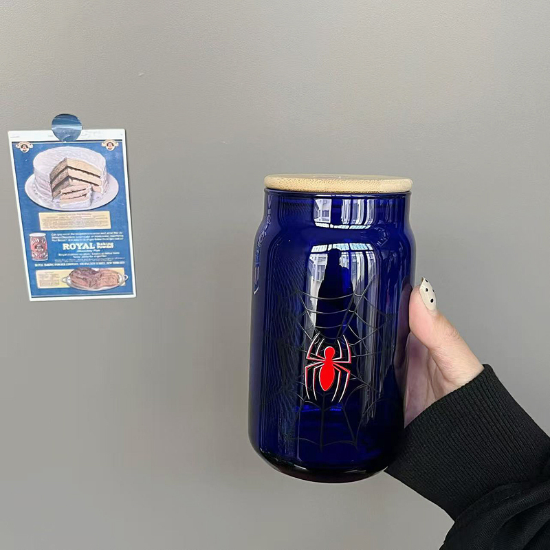 Spider-Man Marvel Glass Cup Water Cup Coffee Cup Cold Drink Cup Gift for Boys 480ml
