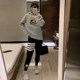 ໂສ້ງ Harem ກາງເກງຜູ້ຍິງວ່າງແອວສູງ slimming ປີ 2021 ດູໃບໄມ້ລົ່ນແລະລະດູຫນາວ carrot leg tb knitted pants ກິລາ sweatpants ຄົນອັບເດດ: trendy