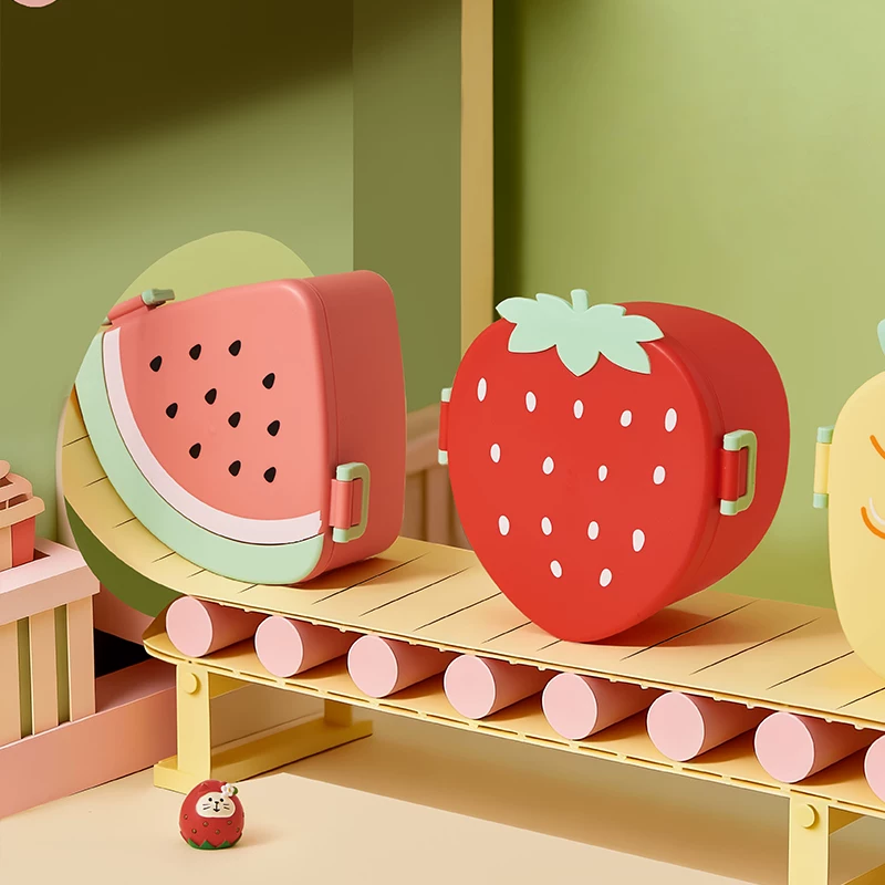 Портативная коробка для фруктов для студентов и детей, ланч-бокс с отделениями для офисных работников, креативная и милая упаковка для походов