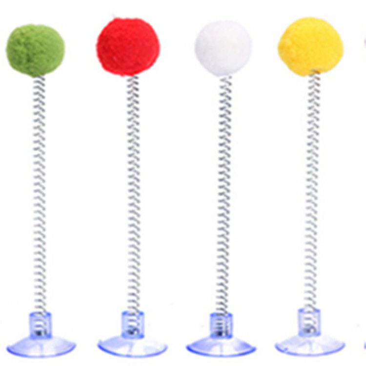 Low price suction cup spring wool ball funny cat toy swing hair ball cat toy multi-purpose new cat toy