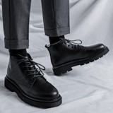 Martens, черные осенние челси в английском стиле, из натуральной кожи