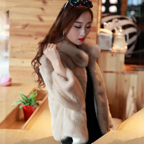 2021 Winter imported velvet mink coat womens whole Marten short young black mink fur coat