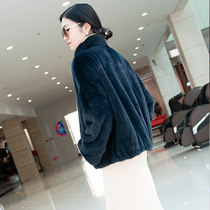 Imported velvet mink coat female whole mink young fashion short style collar female mink mink fur coat