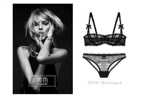 Châu Âu và Hoa Kỳ gợi cảm quyến rũ ren siêu mỏng trong suốt padless nửa cup bra girl bra phù hợp với mùa đông mới set đồ lót đẹp