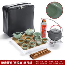 On-board travel tea set with boiling water tea kettle for water storage utilityThe tea tray portable boiled tea stove with camping equipment