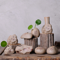 Creative Coarse Pottery Pendulum with handmade personality Fashion Mini little florist Home Decorative Flowers Inserts Green Lori Hydropony Vases