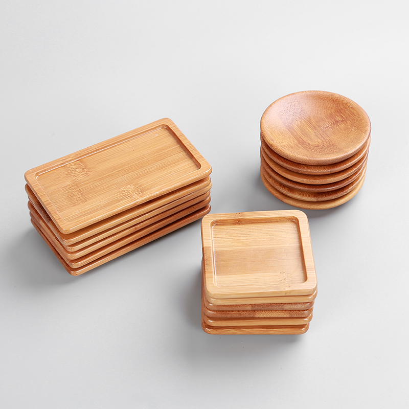 Bamboo Cup Nursery SQUARE BAMBOO CUP MAT TEA CUSHION HEAT INSULATION SMALL BOWL CUSHION UTIVE TEA WITH TEA DUCT ACCESSORIES TEACUP CUP MAT