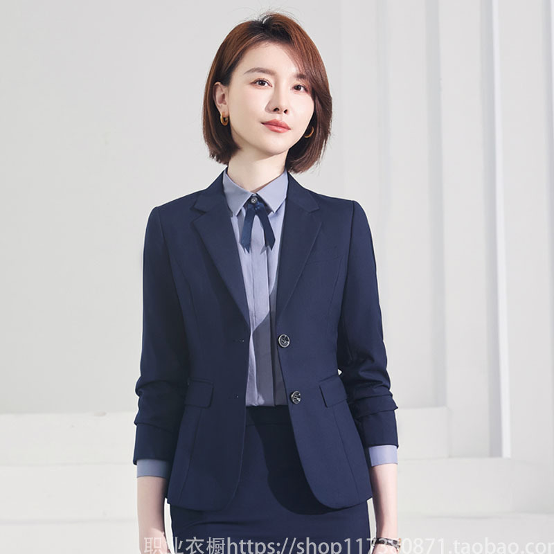 Royal Blue Suit for Women, Professional Formal Attire, Bank Work Uniform, Spring Suit, Civil Servant Interview, Elegant Suit Jacket