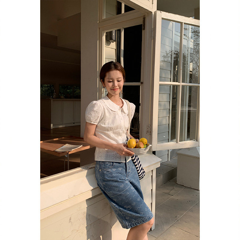 Tuuuh джинсовые шорты-капри женские весна-лето ретро широкие стройнящие повседневные брюки 2026 новинка