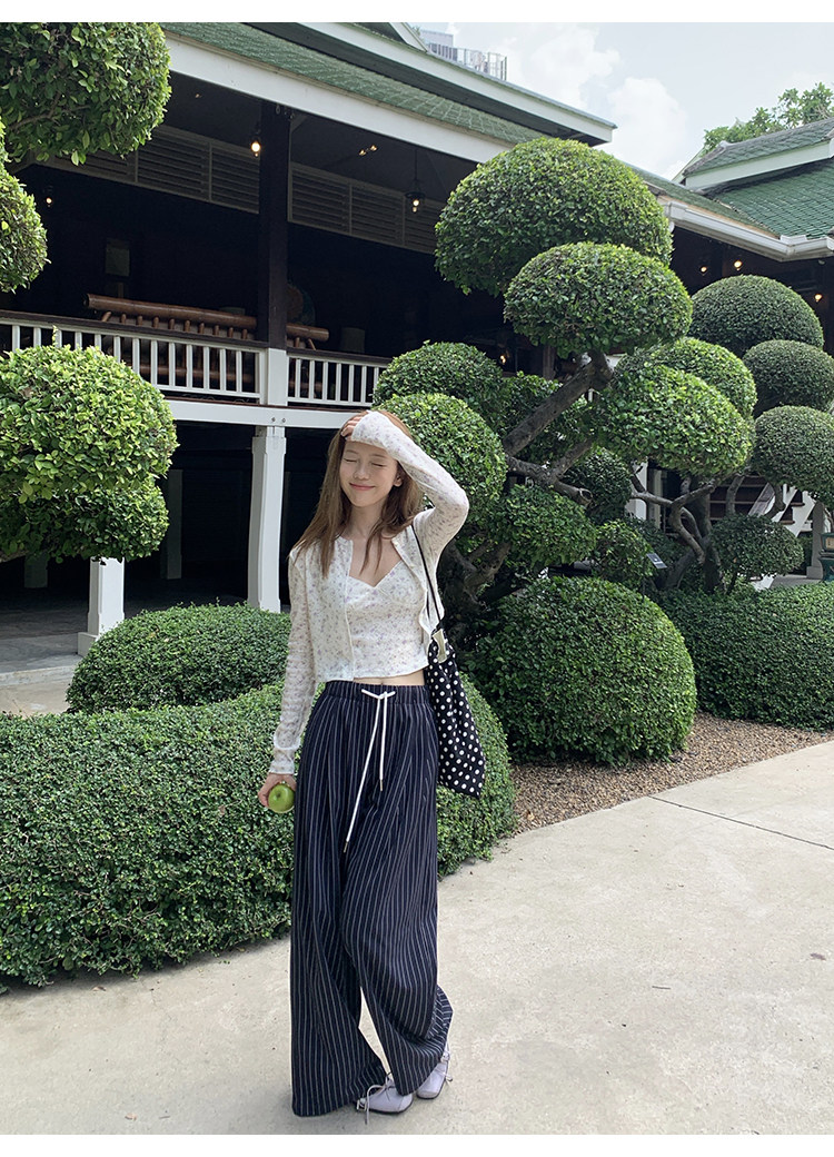 Tuuuh альбом для рисования мелкий цветочный принт круглый вырез кардиган с длинными рукавами женский корейский стиль тонкий короткий топ