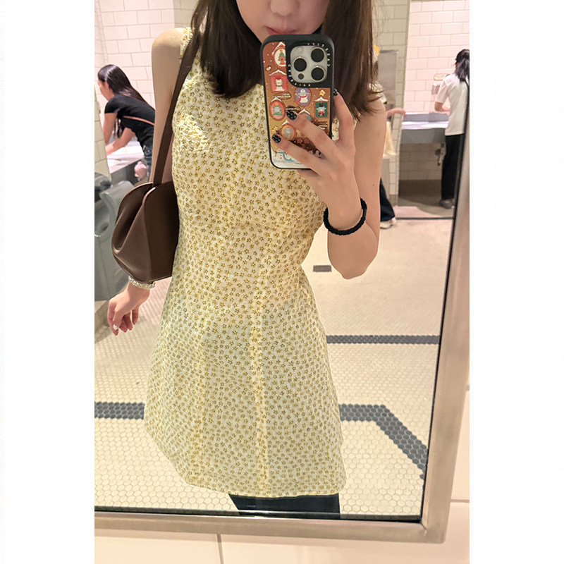 Tuuuh летнее платье-сарафан без рукавов с цветочным принтом в корейском стиле