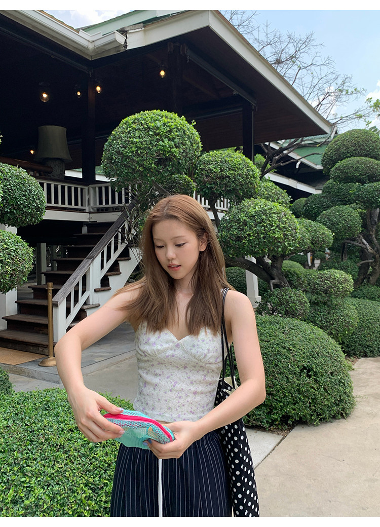 Tuuuh альбом для рисования мелкий цветочный принт круглый вырез кардиган с длинными рукавами женский корейский стиль тонкий короткий топ