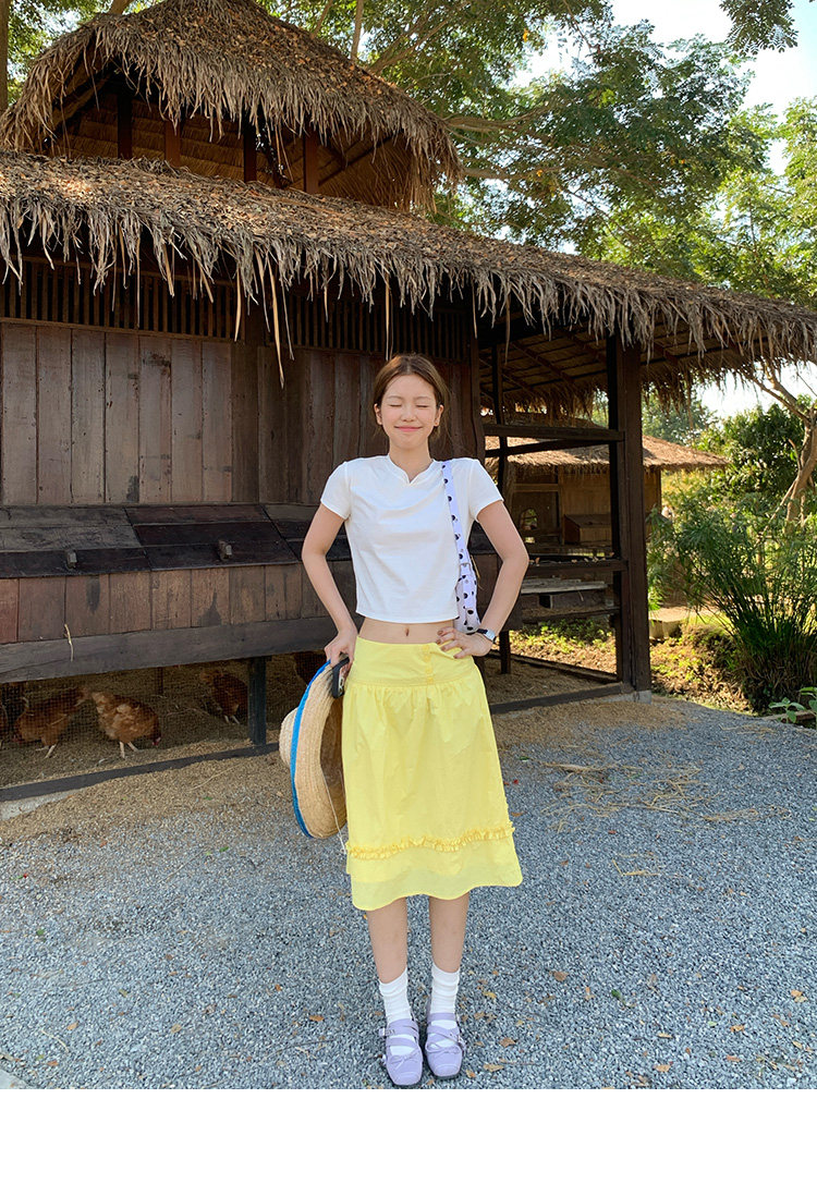 Tuuuh желтая юбка женская в стиле милых девочек весна-лето новая корейская универсальная стройнящая юбка