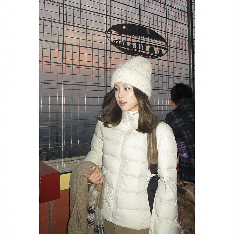 Tuuuh Picture Book Style Stand-Up Collar down Jacket for Women, White, Autumn and Winter, Retro, Lightweight, Warm, Versatile, Casual Coat Tuuuh Picture Book Style Stand-Up Collar down Jacket for Women, White, Autumn and Winter, Retro, Lightweight, Warm, Versatile, Casual Coat