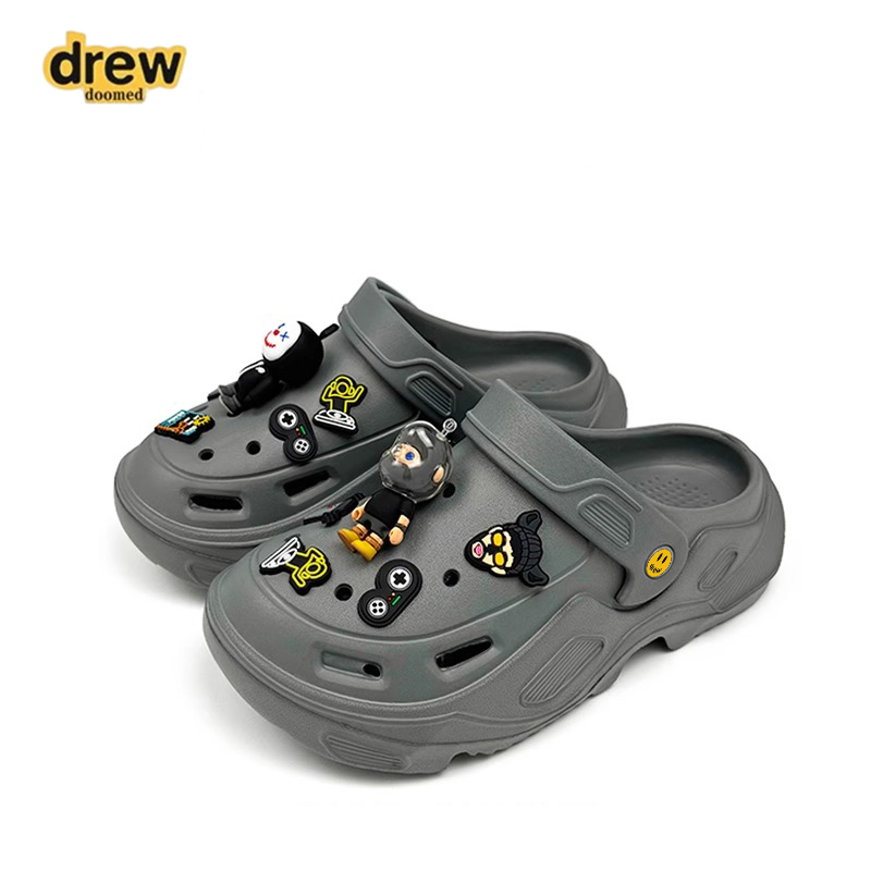 Drew House Doomed Smiley Face Clog Shoes Cartoon Clown Ninja Sandals Closed-Toe Sandals with a Unique Design