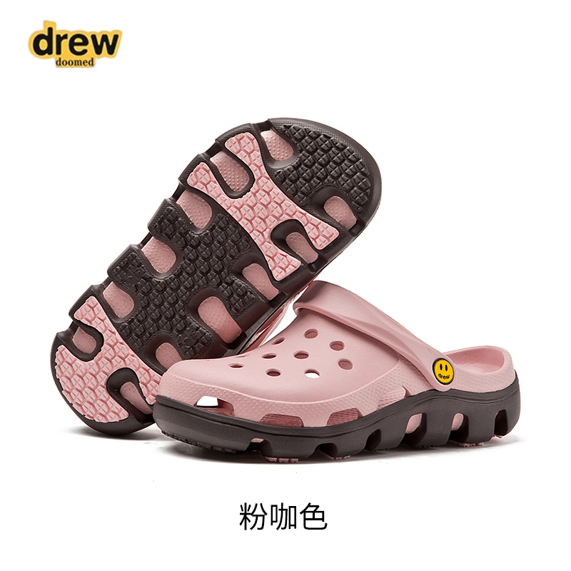 Drew Housedoomed Smiley Face New Anti-Slip Clogs Odor-Resistant Outdoor Soft Thick-Soled Beach Sandals and Slippers