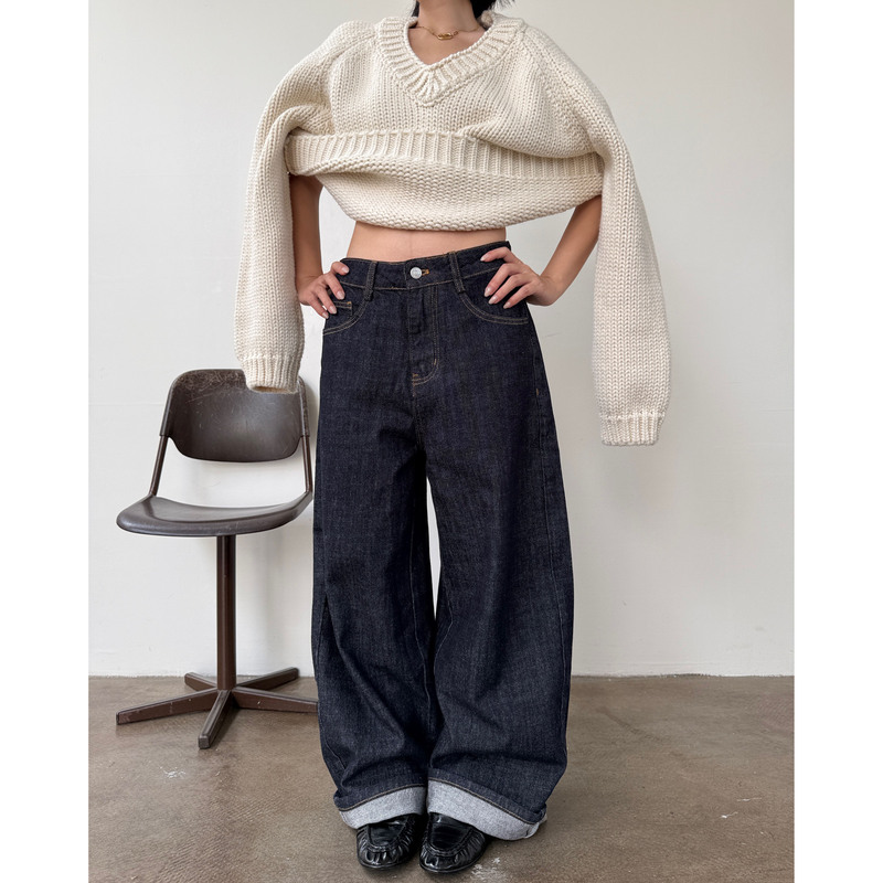 Procrastination / Original Color Denim "Denim Formula" Loose Wide-Leg Scimitar Jeans Procrastination / Original Color Denim "Denim Formula" Loose Wide-Leg Scimitar Jeans