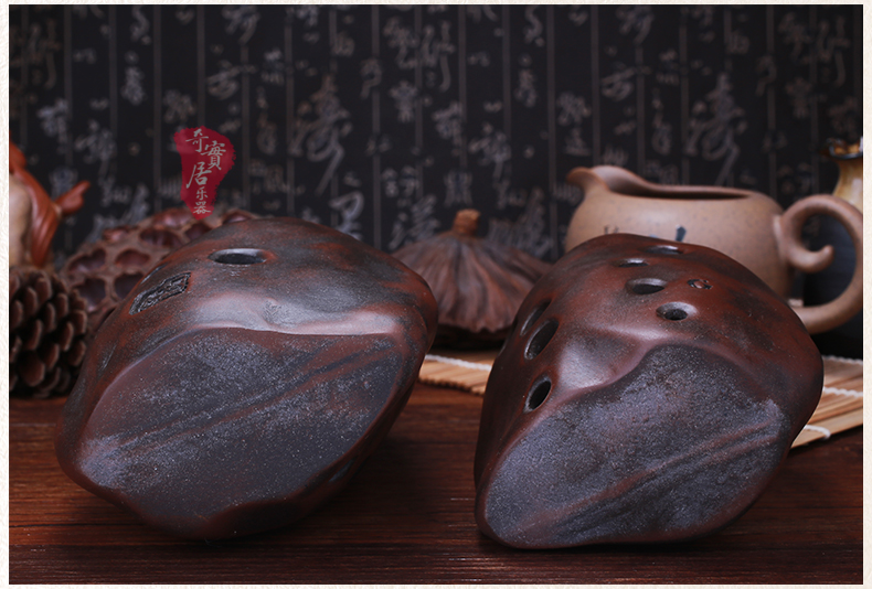 Mười lỗ pottery gốm chơi chuyên nghiệp stone Đá E E / F / G giai điệu mới bắt đầu 埙 có thể rửa thung lũng trống rỗng nhạc cụ dân tộc sáo mèo kép