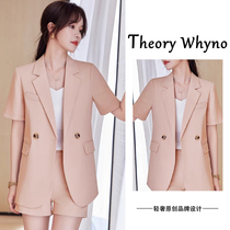 THEORY WHYNO light luxury and high-end temperament blazer womens summer thin casual suit shorts suit