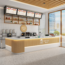 Simple milk tea shop cafe bar fruit dessert shop supermarket cashier corner front desk reception desk customization
