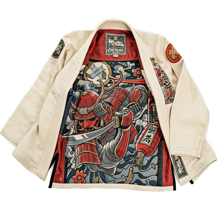 Ronin Samurai Oni Bushi Bjj Gi - Unbleached Brazilian Jiu-Jitsu Dojo Without Bleaching