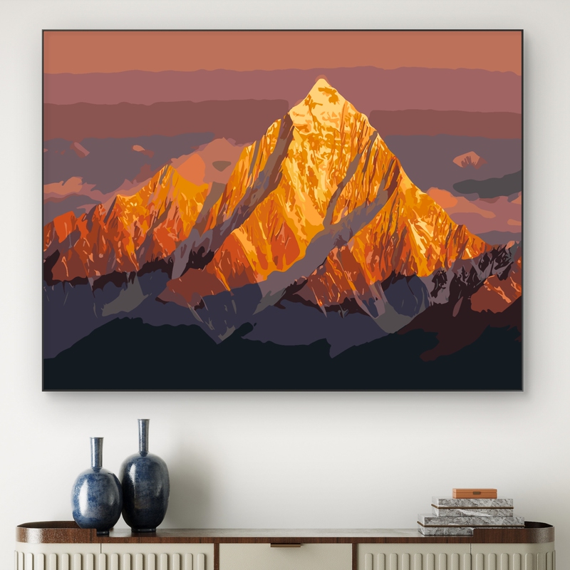 Sunshine Golden Hill Coloring Digital Painting DIY High-End Filling Painting Healing and Stress-Relief Living Room Acrylic Decorative Hanging Painting