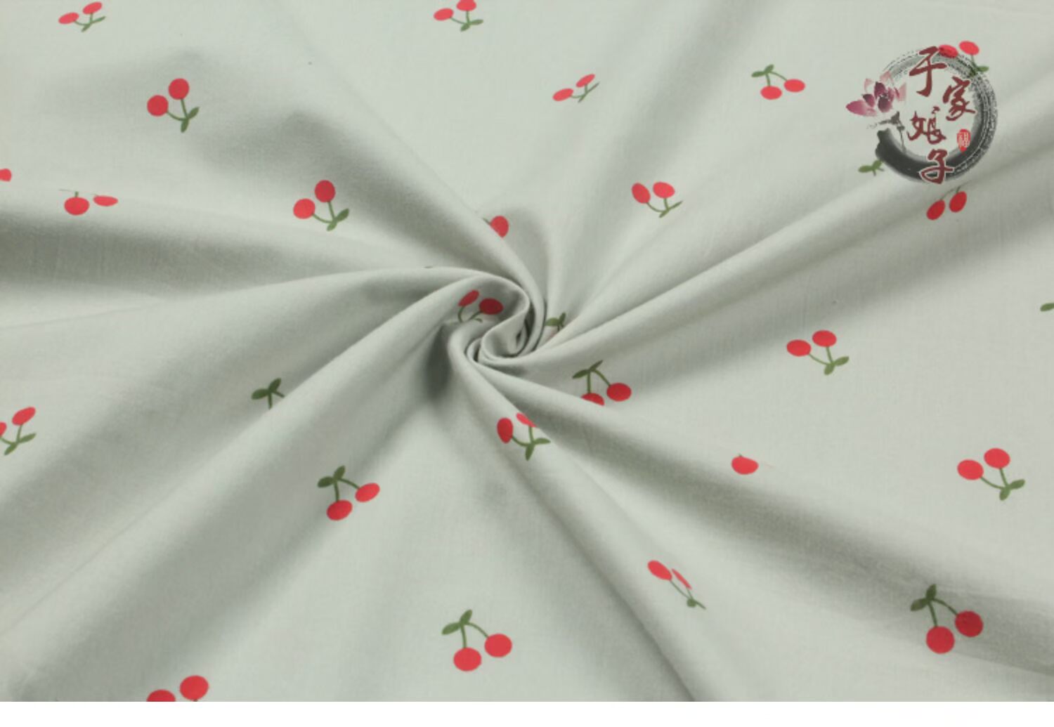 Mùa xuân và mùa hè Cherry in ba chiều Vải cotton mỏng Cotton mềm mại và thoải mái Áo sơ mi vải - Vải vải tự làm vải thun 4 chiều