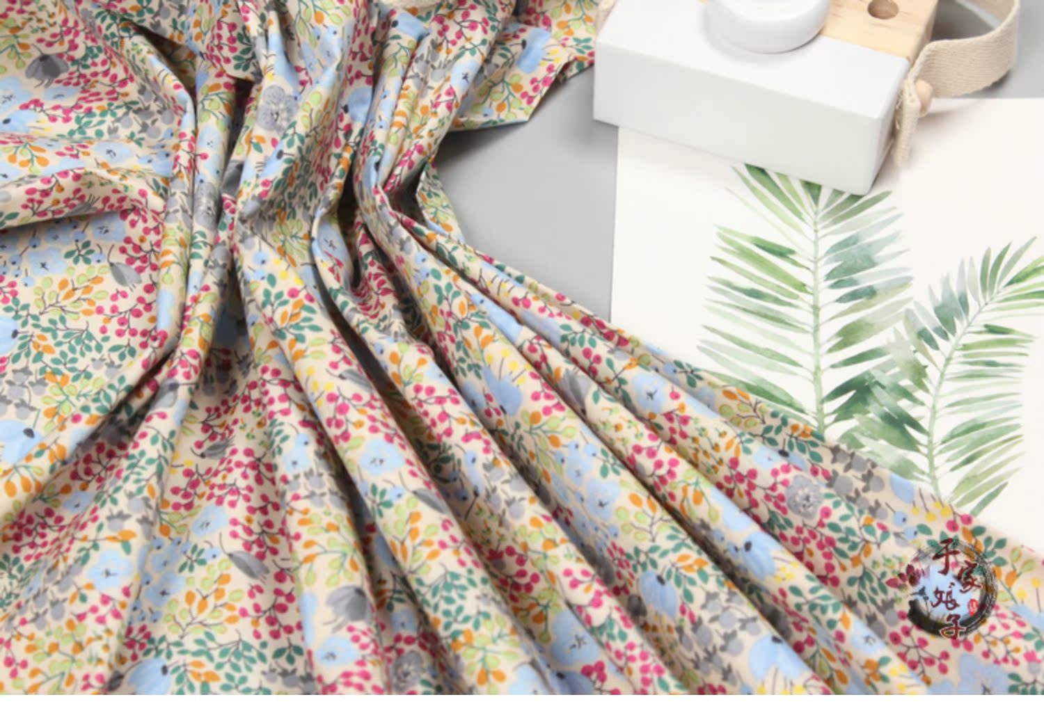 60 chi nhánh cao hoa vải bông poplin Pháp vải cotton tinh tế in quần áo trẻ em - Vải vải tự làm vải chất cotton