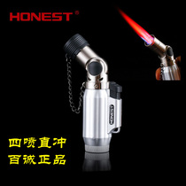 Four straight red flame Baicheng 513 welding gun lighter Miniature spray gun Smoking cigar wormwood wormwood spray gun