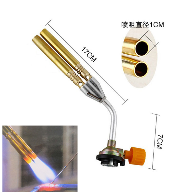 Double pipe spray fire gun 3p5p air conditioning copper pipe welding gas gun outdoor barbecue spot charcoal welding gun clamp spray gun