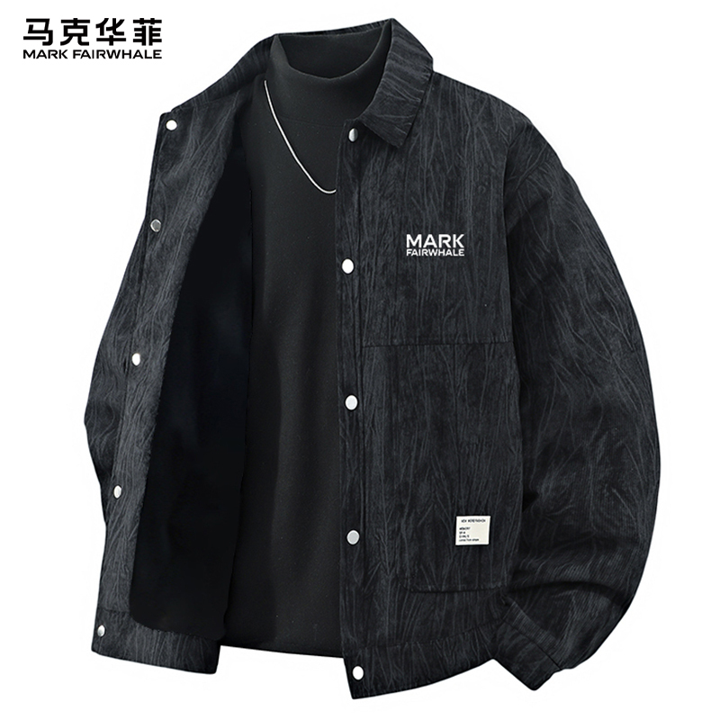 Mark Huafei Lapel Jacket for Men, 2026 New Spring and Autumn Men's Jacket, American Style Top, Spring Jacket