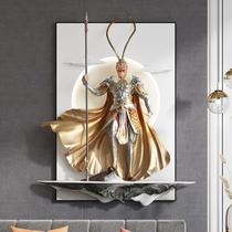 Fighting and Victory Buddha Living Room Decoration Painting Sofa Background Wall Mural Monkey King Sun Wukong 3D Three-dimensional Relief Hanging Painting