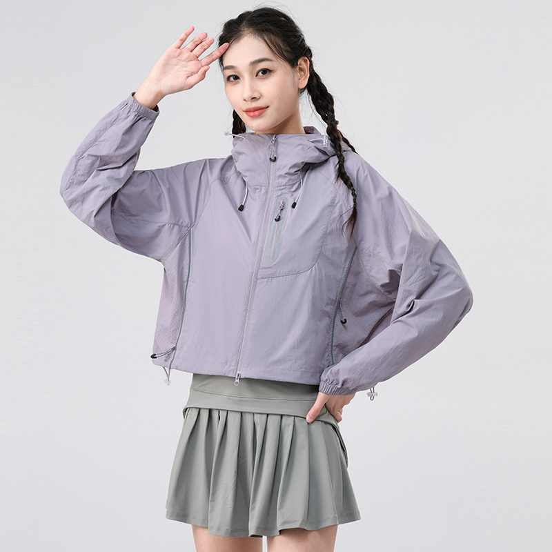 Woven Short Sun Protection Cardigan for Women, Lightweight Skin Jacket, Breathable Sun Protection Clothing, Uv Protection Outerwear